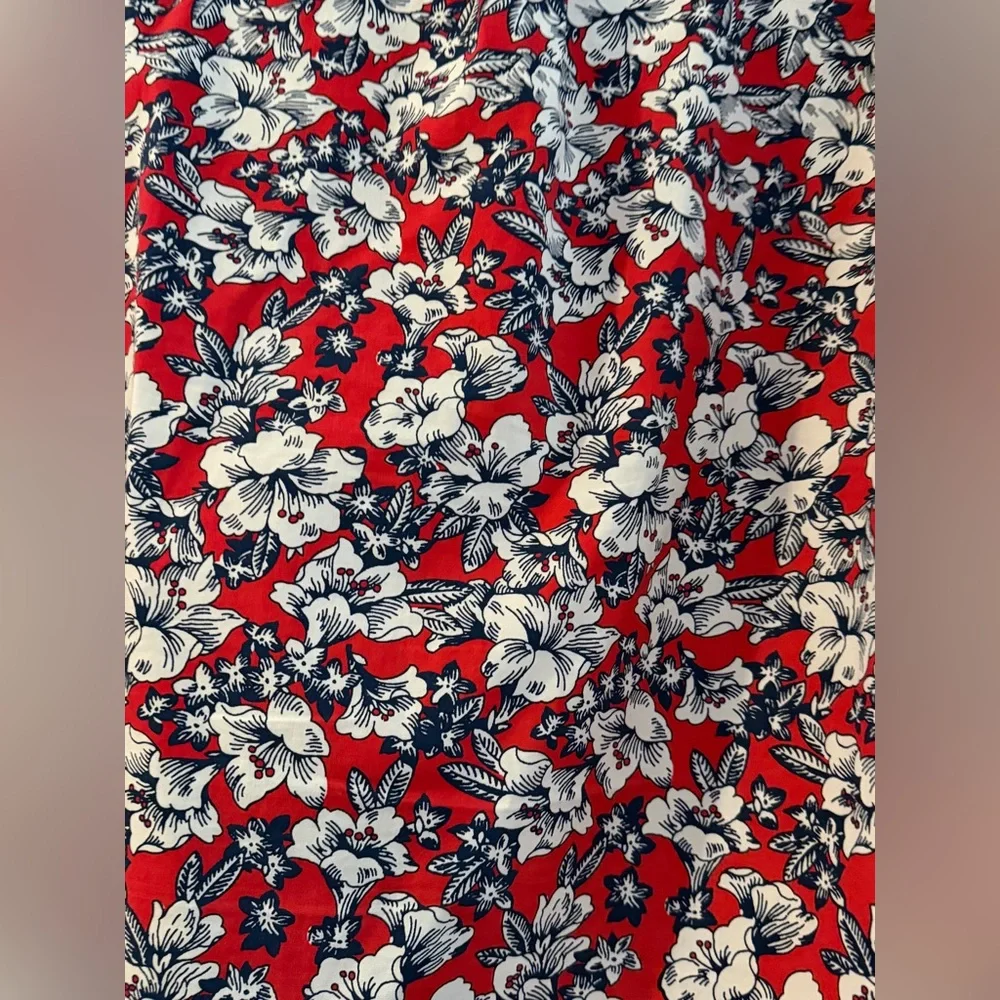Red Floral J Crew Secret Wash Shirt Slim Medium